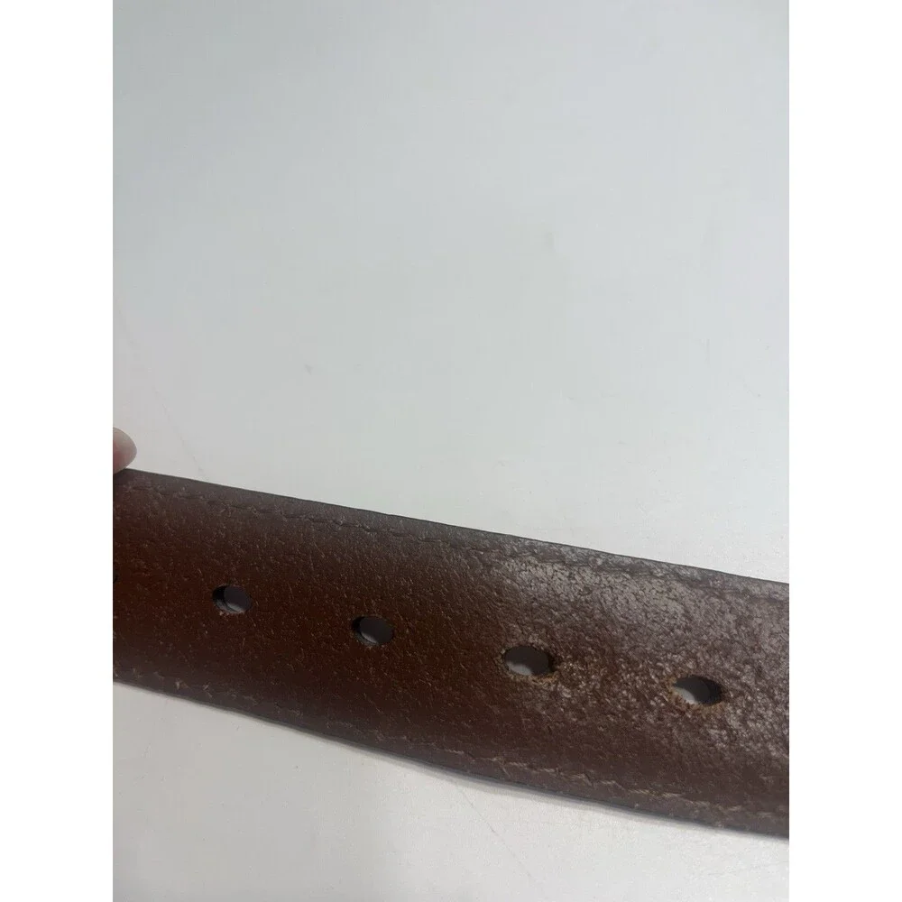 Fossil Dress Belt Brown Sz 34 Genuine Leather Stitching
